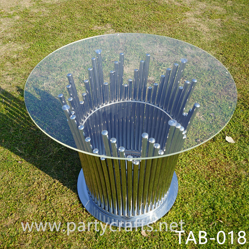 silver sunflower round table cake table dining table candy table cylinder pedestal flower stand wedding party event decoration