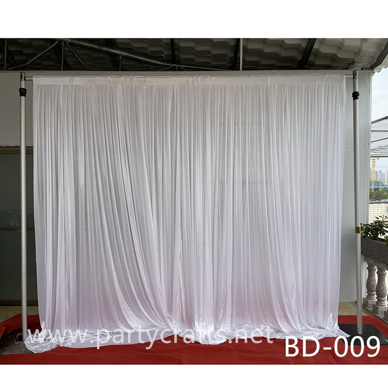 white and purple  fabric wedding stage backdrop