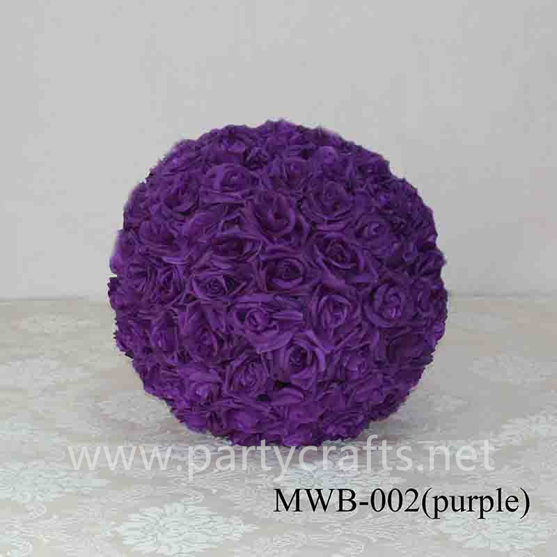 purple rose artificial flower ball