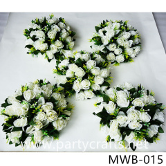 white artificial  flower ball garden layout