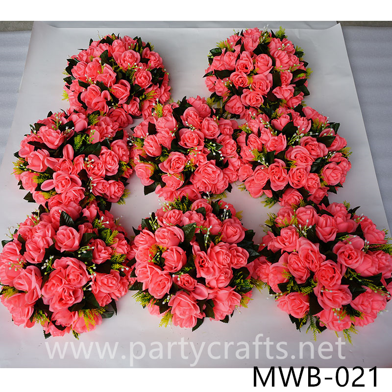 deep pink hemisphere artificial flower ball