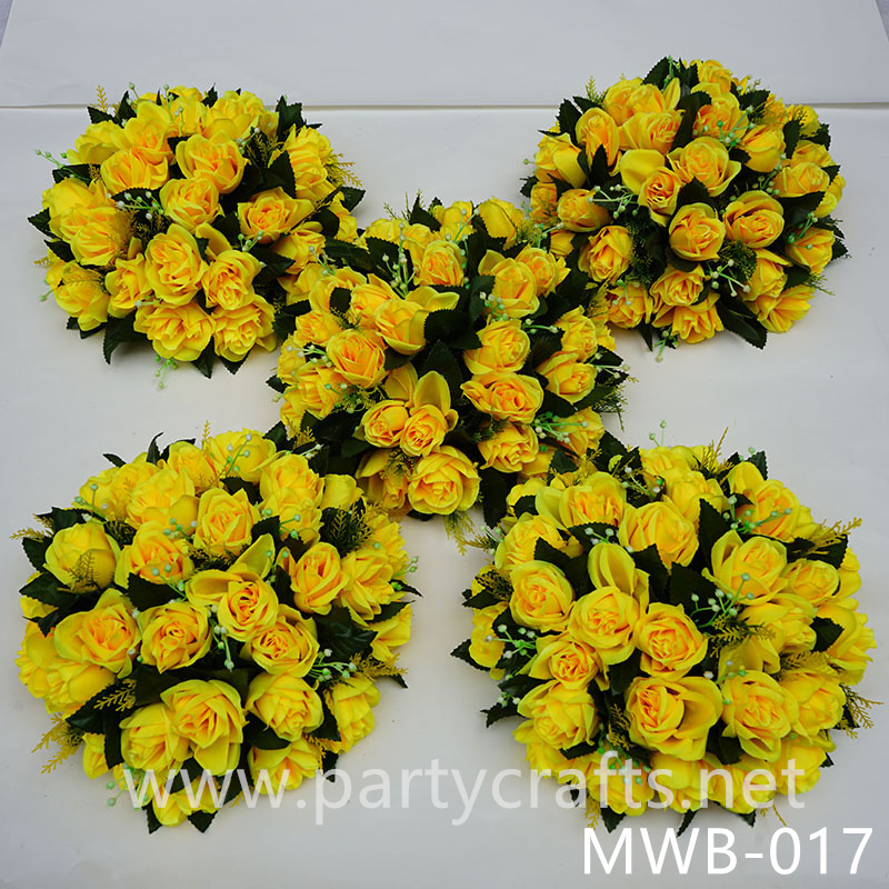 yellow hemisphere artificial flower ball