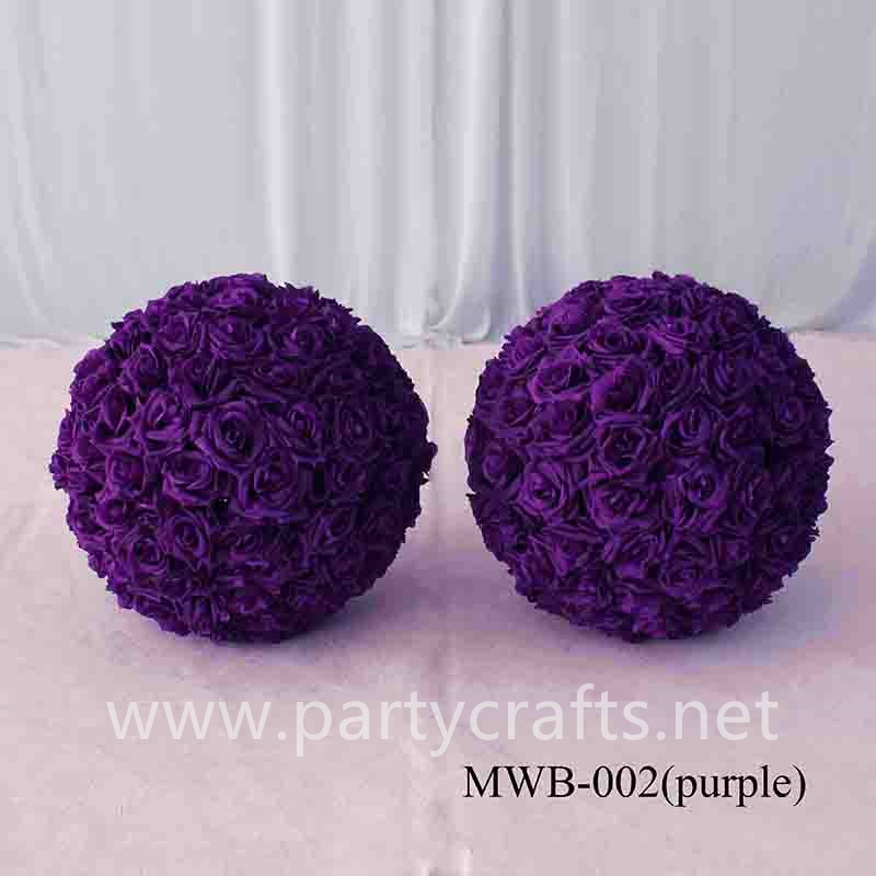 purple rose artificial flower ball