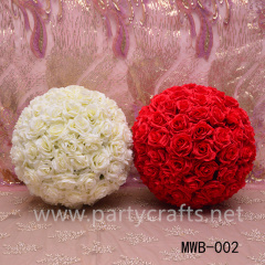 white & red rose artificial flower ball garden layout