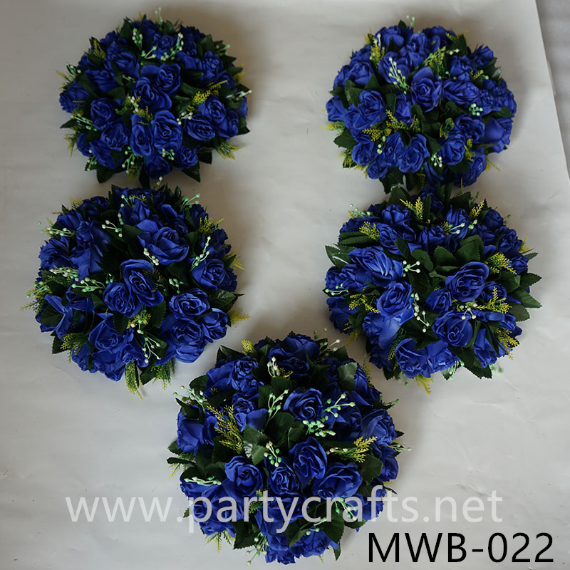 royal blue hemisphere artificial flower ball