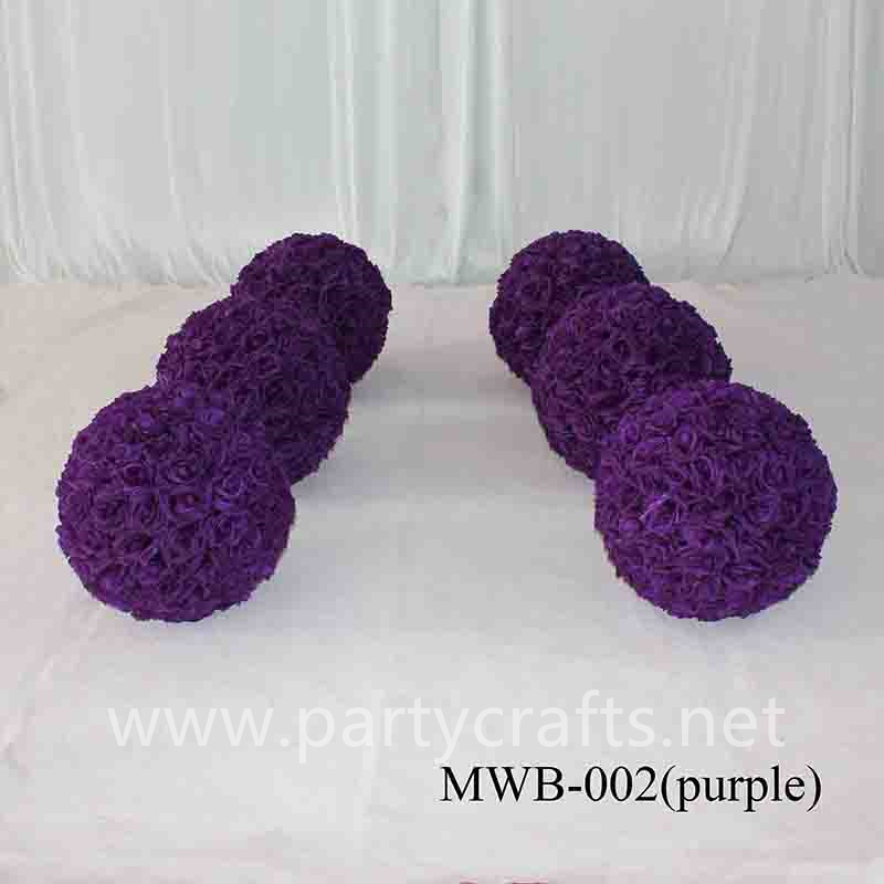 purple rose artificial flower ball