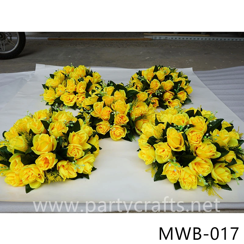 yellow hemisphere artificial flower ball