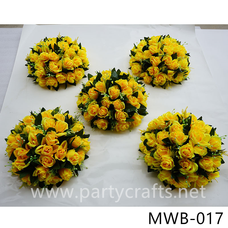 yellow hemisphere artificial flower ball