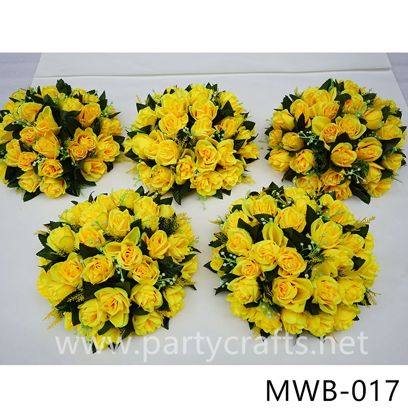 yellow hemisphere artificial flower ball