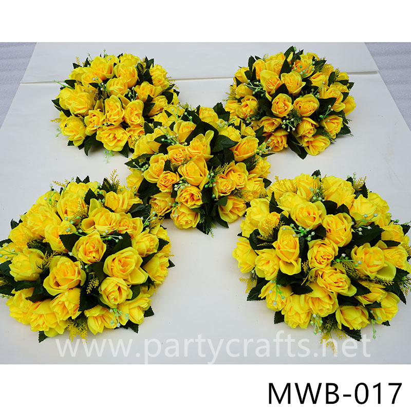 yellow hemisphere artificial flower ball