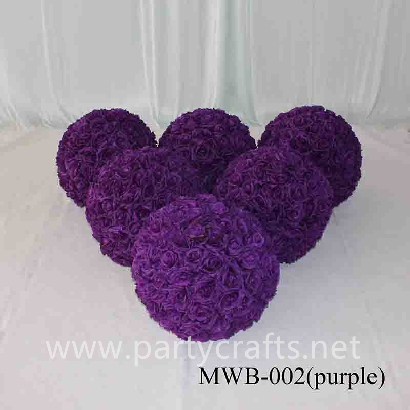 purple rose artificial flower ball