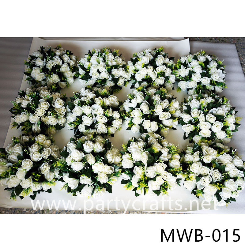 white hemisphere artificial  flower ball