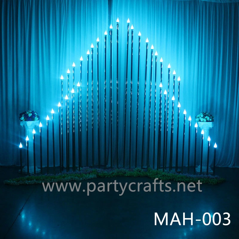 wire golden stage backdrop LED light  wall stainless steel backdrop party event stage decoration baby shower garden layout