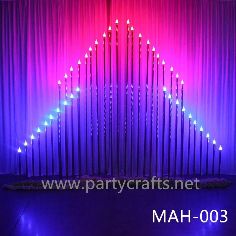 wire golden stage backdrop LED light  wall stainless steel backdrop party event stage decoration baby shower