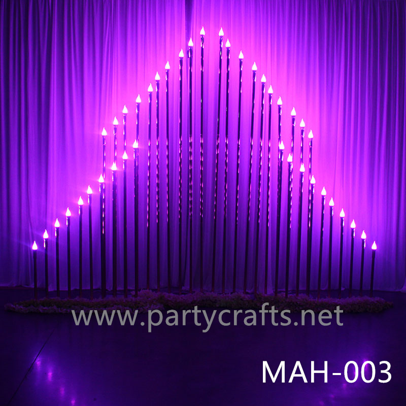 wire golden stage backdrop LED light  wall stainless steel backdrop party event stage decoration baby shower