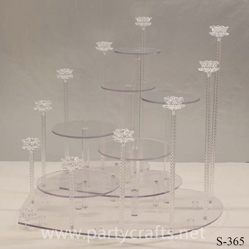 clear acrylic heart 4 tier cake stand cupcake stand wedding party birthday party decoration
