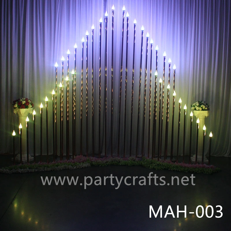 wire golden stage backdrop LED light  wall stainless steel backdrop party event stage decoration baby shower garden layout