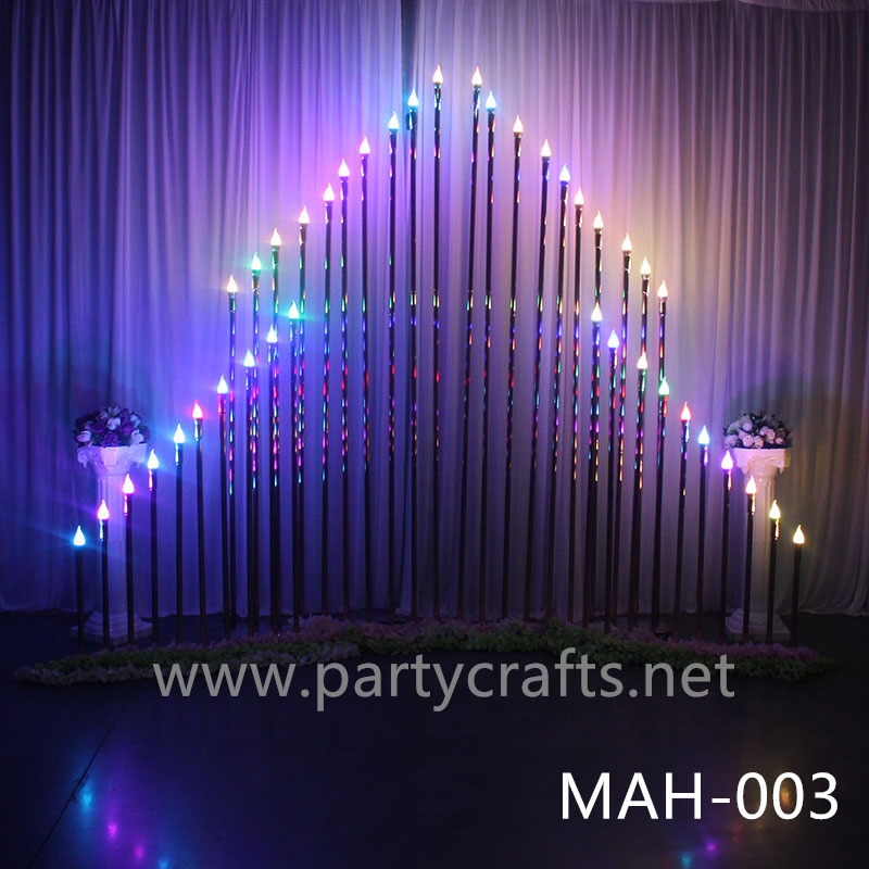 wire golden stage backdrop LED light  wall stainless steel backdrop party event stage decoration baby shower garden layout
