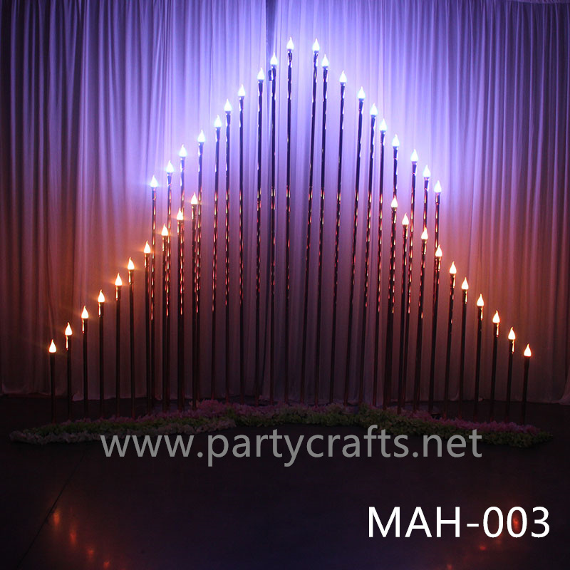 wire golden stage backdrop LED light  wall stainless steel backdrop party event stage decoration baby shower garden layout