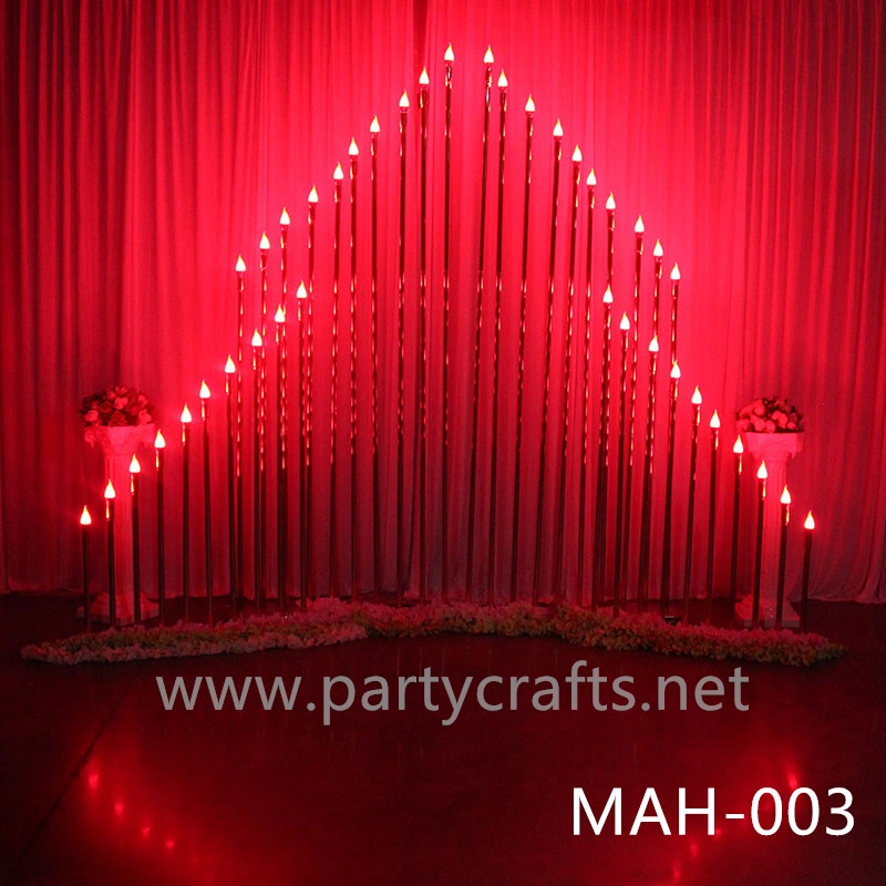 wire golden stage backdrop LED light  wall stainless steel backdrop party event stage decoration baby shower garden layout