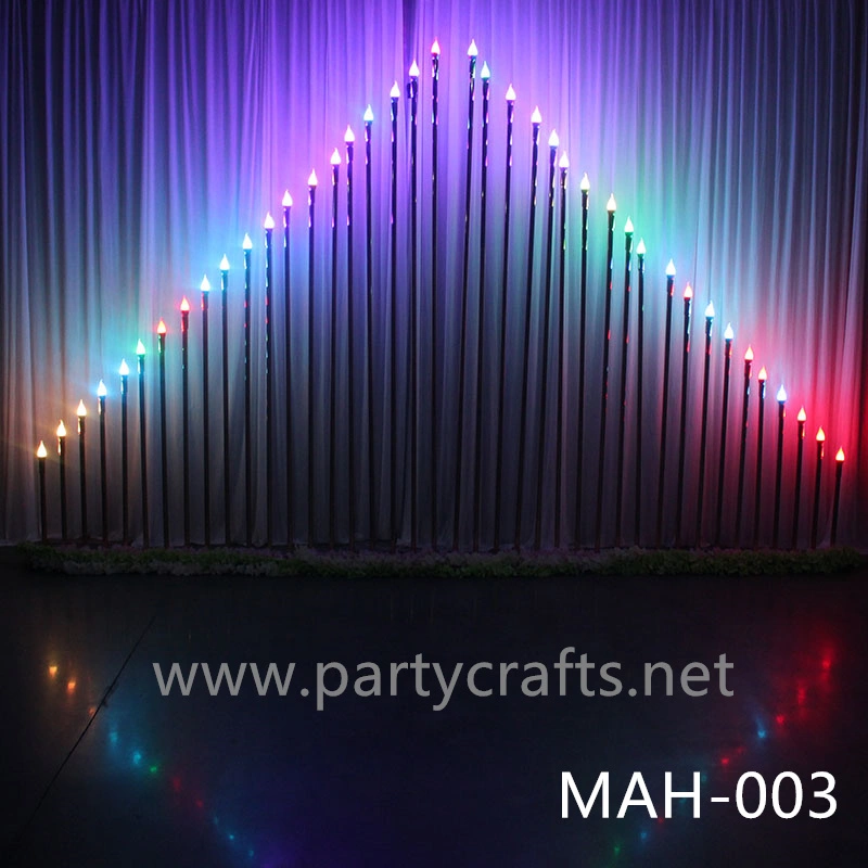 wire golden stage backdrop LED light  wall stainless steel backdrop party event stage decoration baby shower