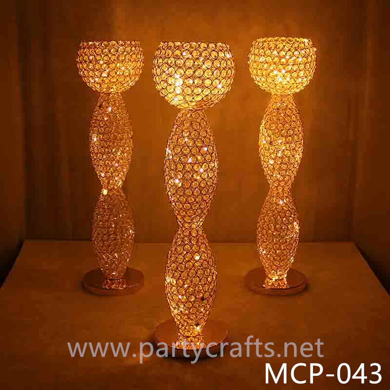 silver & gold crystal light plinths pillars wedding party event centerpiece home livingroom decoration party event backdrop background decoration