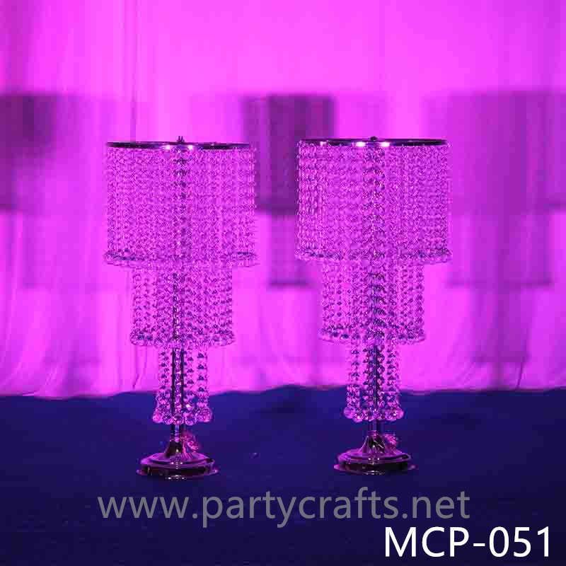 silver metal wedding flower stand aisle decoration hanging crystal beads table centerpiece decoration home decoration bridal shower wedding birthday party event decoration