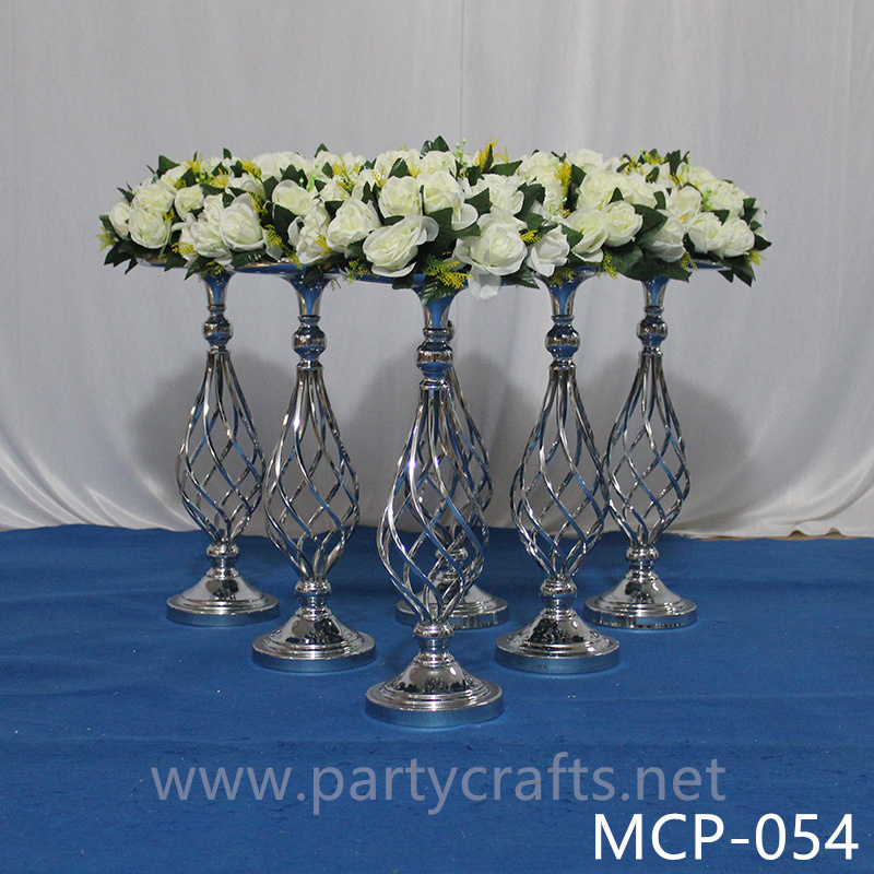 silver hollow metal flower stand wedding party event decoration bridal shower home living room deocration