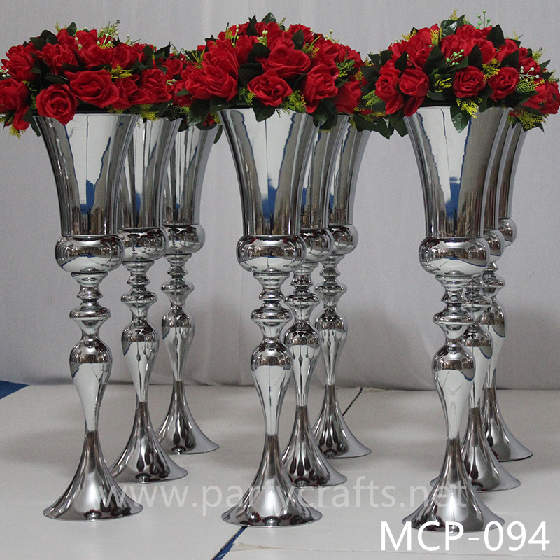 stainless steel centerpiece tall flower vase stage backdrop decoration wedding party event hotel hall home decoration