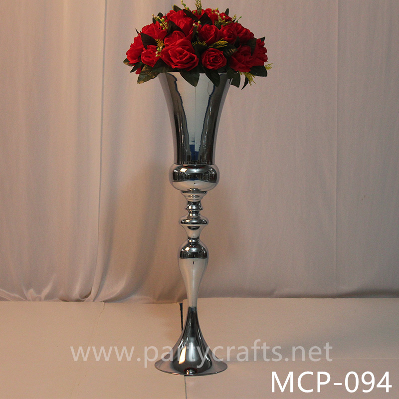 stainless steel centerpiece tall flower vase stage backdrop decoration wedding party event hotel hall home decoration