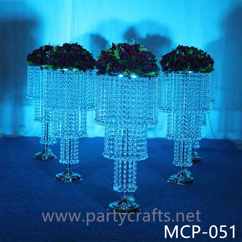 silver metal wedding flower stand aisle decoration hanging crystal beads table centerpiece decoration home decoration bridal shower wedding birthday party event decoration