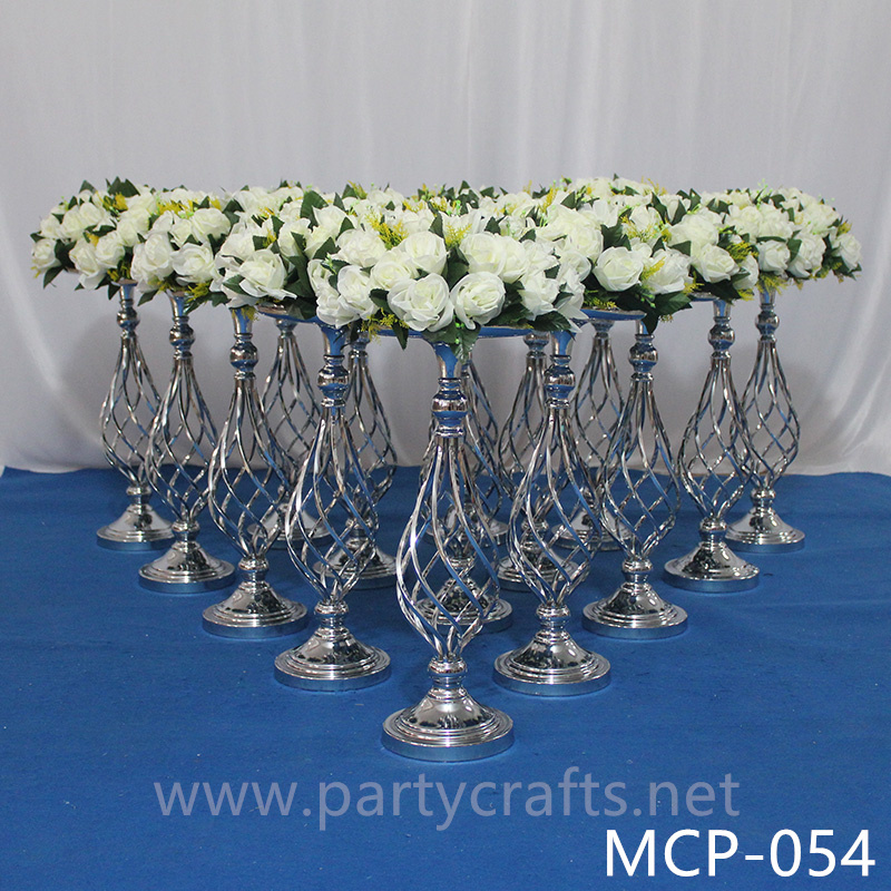 silver hollow metal flower stand wedding party event decoration bridal shower home living room deocration