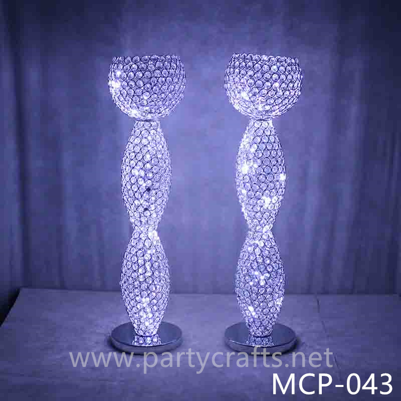 silver & gold crystal light plinths pillars wedding party event centerpiece home livingroom decoration party event backdrop background decoration