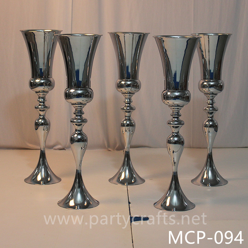 stainless steel centerpiece tall flower vase stage backdrop decoration wedding party event hotel hall home decoration