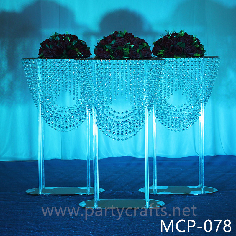 silver stylish crystal table centerpiece stand acrylic flower stand  wedding birthday party event table decoration banquet event