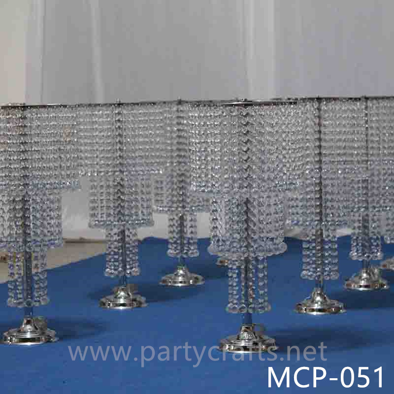 silver metal wedding flower stand hanging crystal beads table centerpiece decoration  bridal shower wedding birthday party event decoration