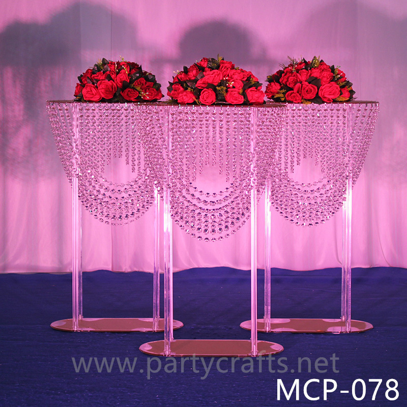 silver stylish crystal table centerpiece stand acrylic flower stand  wedding birthday party event table decoration banquet event