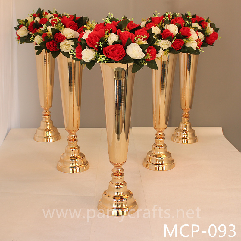 golden vase flower vase centerpiece wedding party event decoration bridal shower decoration