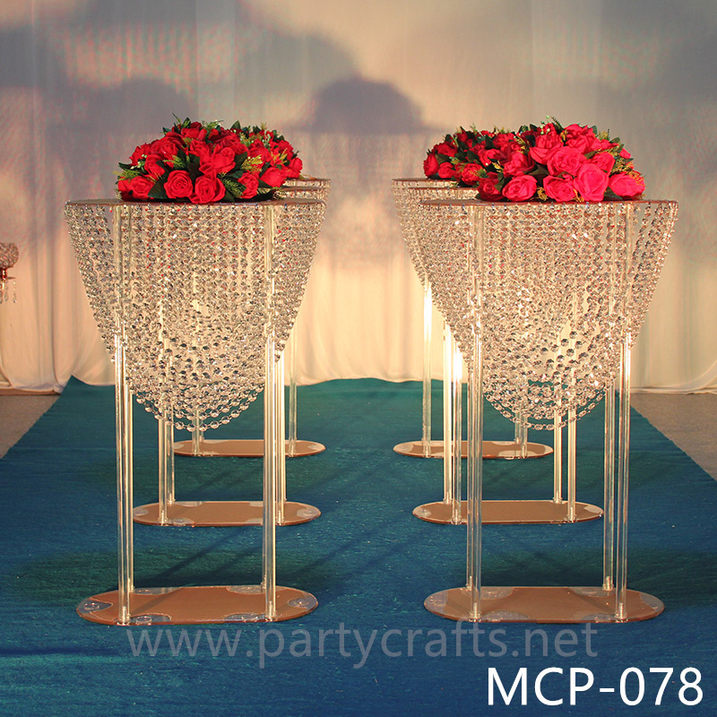 silver stylish crystal table centerpiece stand acrylic flower stand  wedding birthday party event table decoration banquet event
