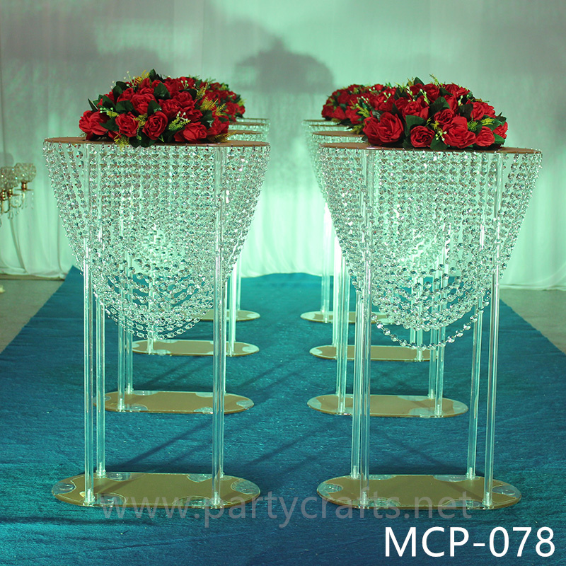 silver stylish crystal table centerpiece stand acrylic flower stand  wedding birthday party event table decoration banquet event