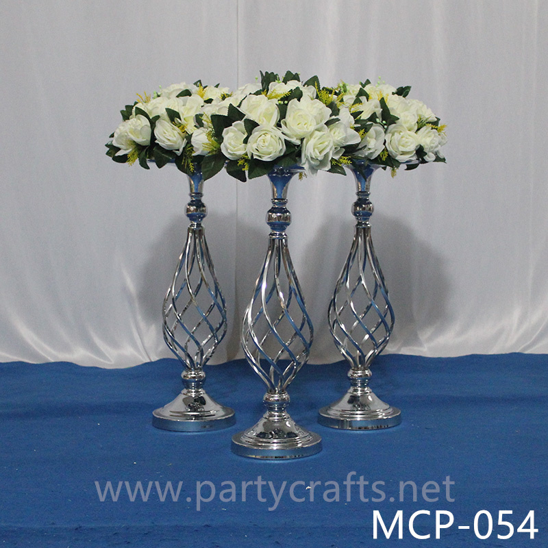 silver hollow metal flower stand wedding party event decoration bridal shower home living room deocration