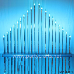 vertical tube shape stage backdrop LED light wall garden layout stainless steel backdrop party event stage decoration baby shower