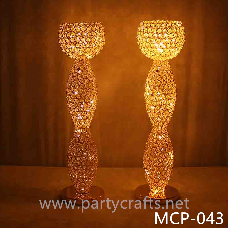 silver & gold crystal light plinths pillars wedding party event centerpiece home livingroom decoration party event backdrop background decoration