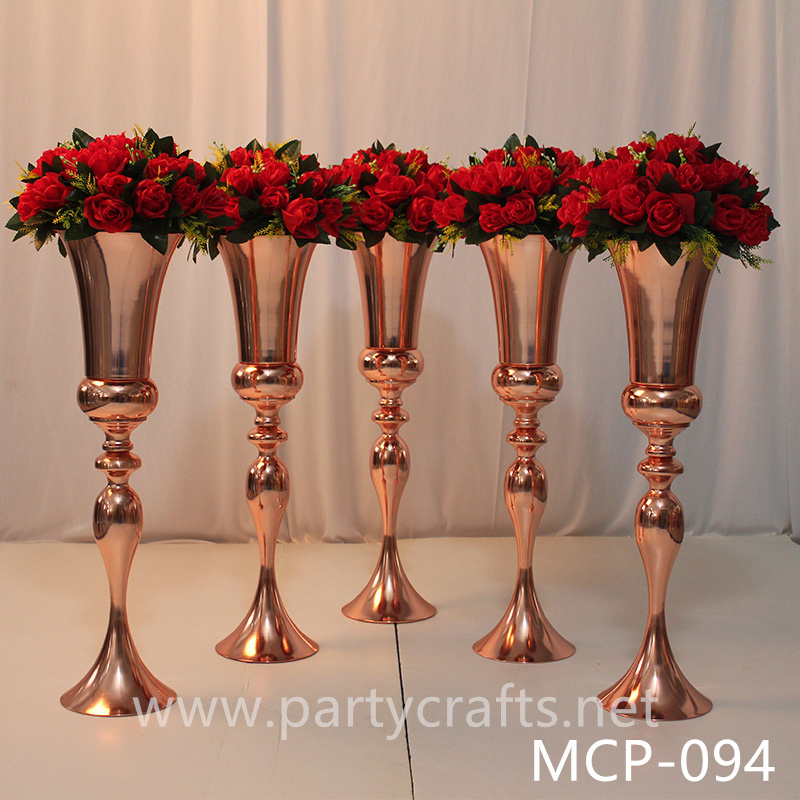 stainless steel centerpiece tall flower vase stage backdrop decoration wedding party event hotel hall home decoration