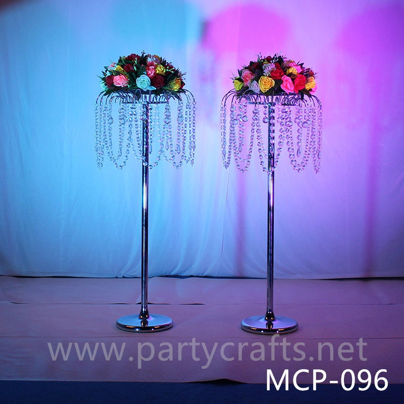silver  metal flower stand  hanging crystal decoration table centerpiece wedding party event bridal shower home living decoration