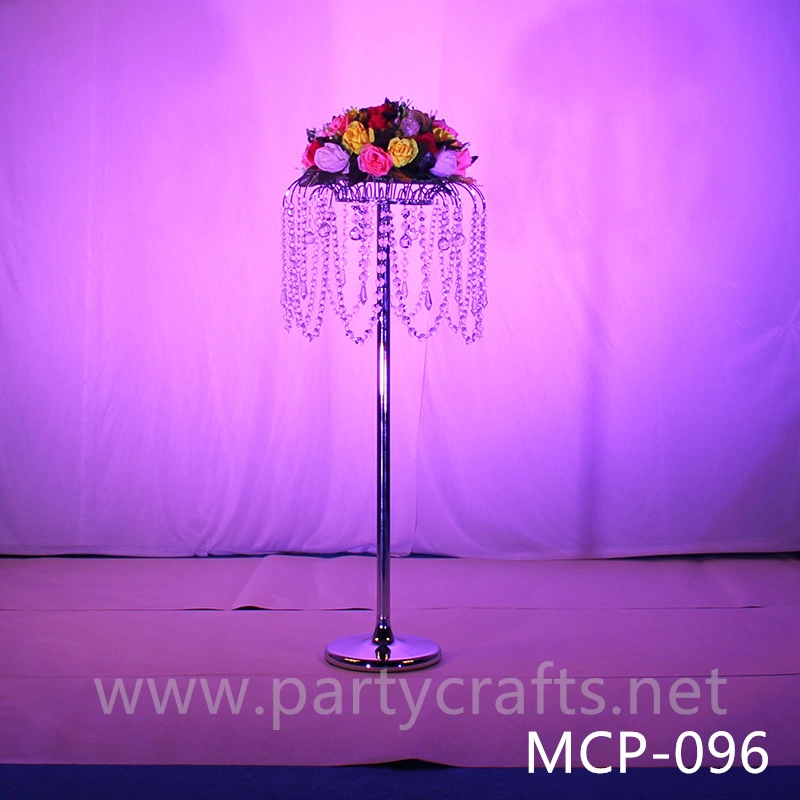 silver  metal flower stand  hanging crystal decoration table centerpiece wedding party event bridal shower home living decoration