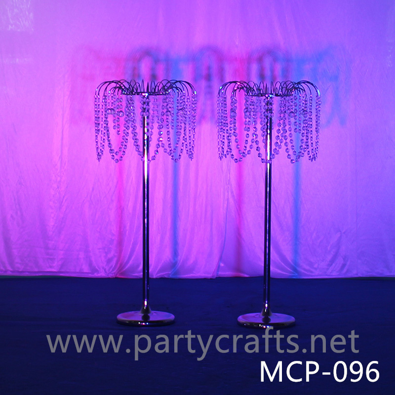 silver  metal flower stand  hanging crystal decoration table centerpiece wedding party event bridal shower home decoration home living decoration aisle decoration