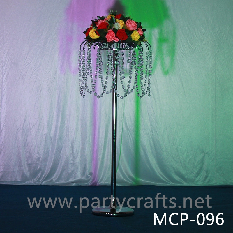 silver  metal flower stand  hanging crystal decoration table centerpiece wedding party event bridal shower home decoration home living decoration aisle decoration