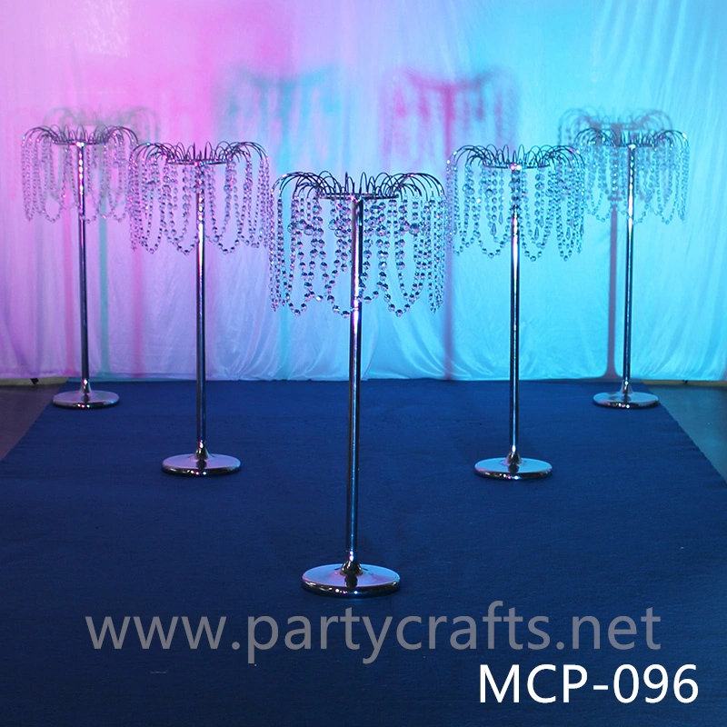 silver  metal flower stand  hanging crystal decoration table centerpiece wedding party event bridal shower home decoration home living decoration aisle decoration