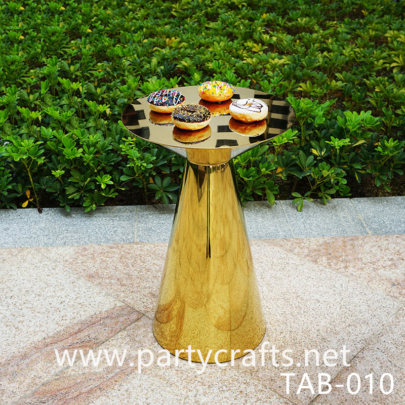 conical bar gold   bar table cake table stand pedestal art display stands wedding birthday party event bridal shower planing decoration